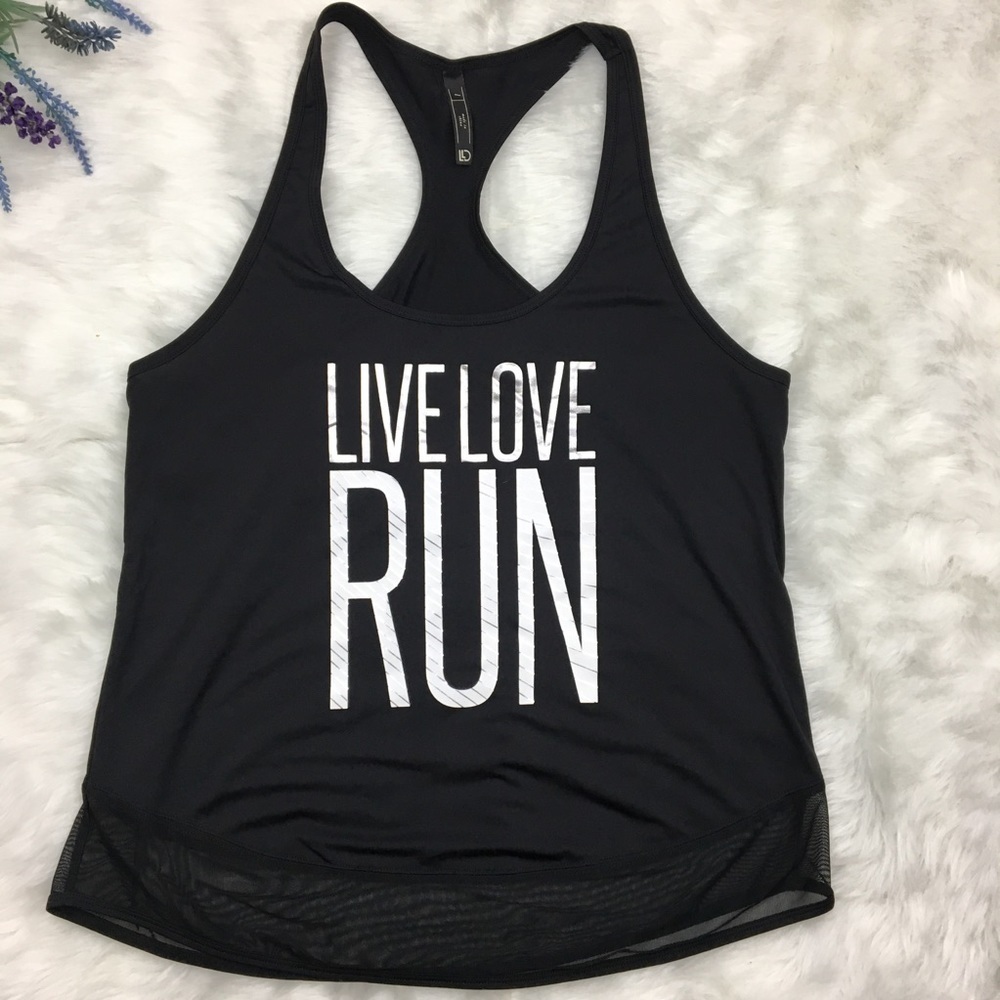 LLD Large Racerback Tank Live Love Run‎ silver